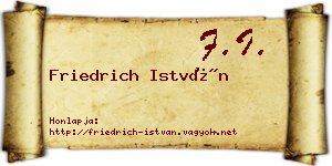 Friedrich István névjegykártya